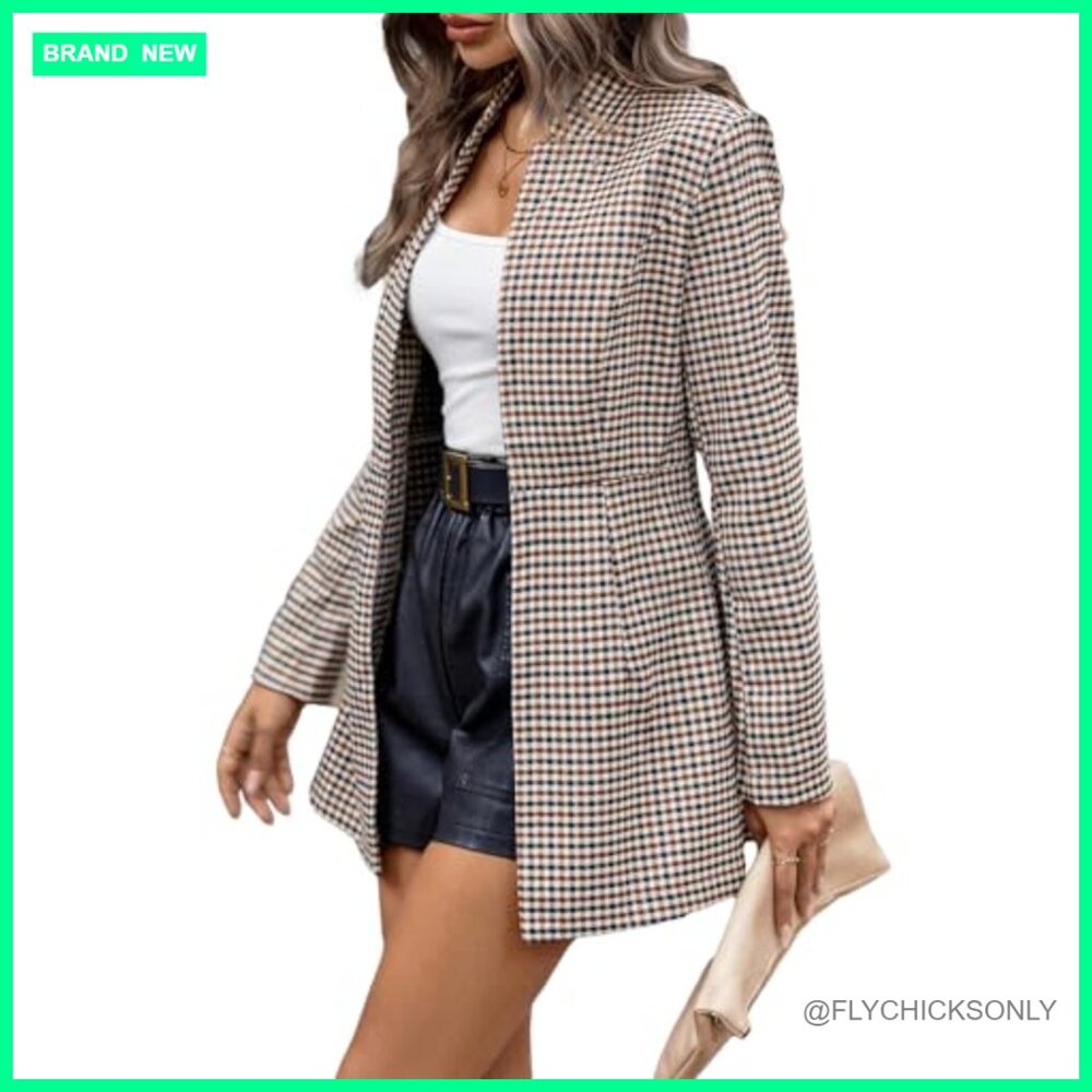 Polyester Blend Long Blazer Jacket Notch Lapel Op… - image 3